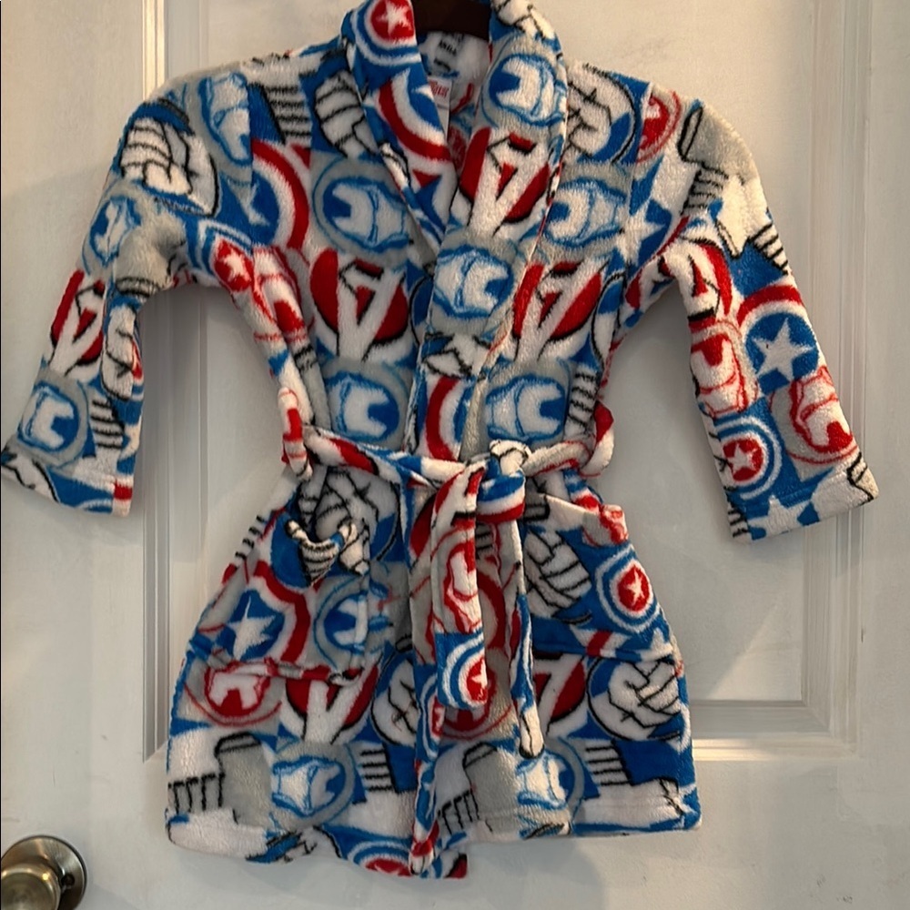 Avenger Blue and Red Plush Pajama Robe
